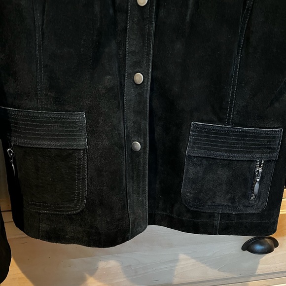 Chico’s women’s L(12) black suede jacket - Picture 2 of 16
